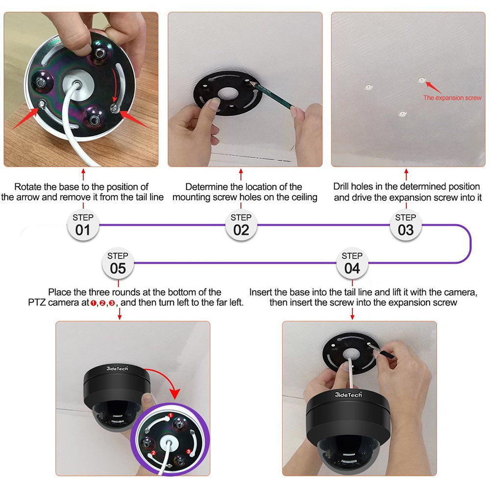 JideTech 5MP Metal Dome PoE IP Camera With  SD Card Slot Free Shipping (P1-4X-5MPB)