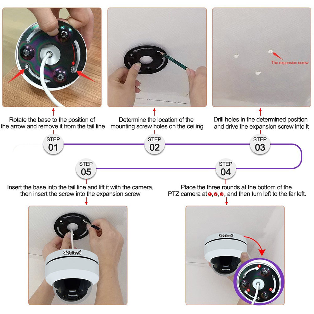 JideTech 5MP PTZ Dome IP-Kamera mit PoE-Modul und SD-Kartensteckplatz, versandkostenfrei (P1-5X-5MP) 