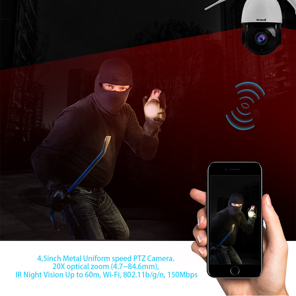 JideTech 5MP PTZ WiFI Camera with 20X Zoom (P2-20X-5MPW)